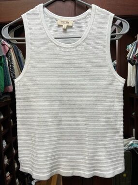 Haven Well Within XS Textured White Knit Tank Top